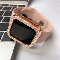Diamond cover For Apple watch case 45mm 41mm 44mm 40mm 42mm 38mm Bling PC Bumper Protector accessories iWatch serie 7 3 4 5 6 SE