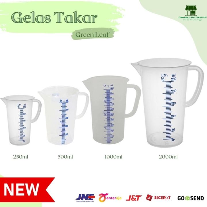 Gelas Ukur Takaran Plastik Green Leaf 250ml 500ml 1000ml 2000ml Gelas Takar Lazada Indonesia 7090