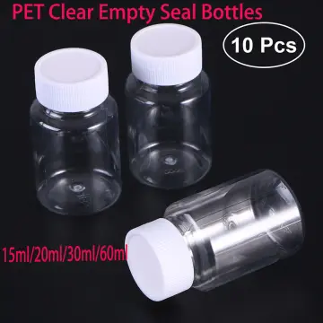 10pcs Travel Size Plastic Bottles Empty Small Vials Screw Lid Refillable  Containers for Powder Liquids (30ML) 