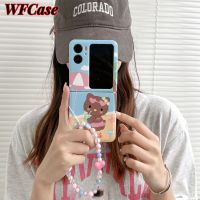 WFCase เคสสำหรับออปโป้ไฟนด์ N2ฝาพับเคสฝาพับ Kuromi น่ารักและเคสโทรศัพท์พับแมว (+ สร้อยข้อมือ) ตัวครอบปกป้องกล้องแบบเต็มรูปแบบ