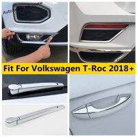 ไฟหลัง LED หน้า/ที่เช็ดกระจก/ฝาครอบมือจับประตูตัดให้พอดีกับ VW Volkswagen T-Roc 2018-2020อุปกรณ์เสริมโครเมี่ยม