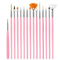 White 15Pcsset Nail Brush for Manicure Gel Brush for Nail Art Professional Nail Brush Acrylic Liquid Powder Carving Gel Brush