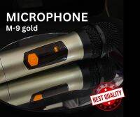 Wireless-microphone ปรับความถี่ได้ รุ่น M9 (สีทอง)ไมค์ลอยเดี่ยว ไมค์ลอยถือ พร้อมส่ง คุ้มมากกก