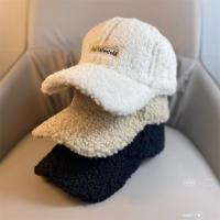 Lamb Wool Hat Women Autumn Winter Peaked Cap Versatile Thickened Warm Plush Baseball