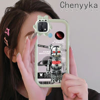 เคส Chenyyka สำหรับ OPPO เคส A15 A35 A15s 4G,เคสแฟชั่นกลหมีน้อยมอนสเตอร์เคสนิ่มกันกระแทกทนต่อการขัดถูเคสโทรศัพท์โปร่งใส TPU ที่ครอบป้องกันเลนส์กล้องถ่ายรูปซิลิกาเจล