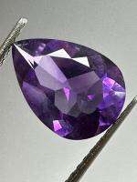 อเมทิสต์สีม่วงละเอียดธรรมชาติ - ทรงลูกแพร์ - 2.98cts - 12.7x8.7x5.4mm Natural Fine Purple Amethyst - Pear Shape - 2.98cts - 12.7x8.7x5.4mm