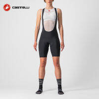 Castelli กางเกงขาสั้นเอี๊ยมฤดูร้อนของผู้หญิงที่มี2กระเป๋ากางเกงขี่จักรยานขี่จักรยานย์เอี๊ยมกางเกงขาสั้นซิปเต็ม