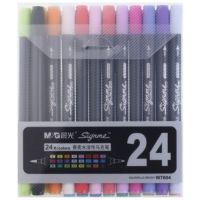 24 colors soluble Pens Art Supplies For Drawing Water Soluble Mark Pen 24 Double Slider Multicolour Marker Painting Sets