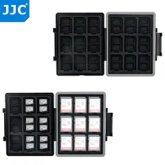 JJC Waterproof Memory Card Case SD Micro SD Card Holder Storage Box EVA  Foam Interior for 24 Micro SD/TF + 12 SD/SDHC/SDXC Cards