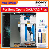 MagicMeta Original IPS หน้าจอ LCD สำหรับ Sony Xperia XA2/XA2 Plus จอแสดงผล LCD Touch Panel Screen Digitizer Assembly พร้อมกรอบสำหรับ Sony Xperia XA2 XA2 Plus พร้อมกรอบ