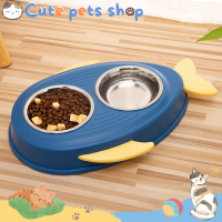 ชามอาหารแมว จานข้าวแมว ชามอาหารสัตว์ ถ้วยอาหารแมว ชามอาหารสุนัข cat food bowl ชามแมว ชามหมา pet bowl ชามคู่ วัสดุPP ชามสแตนเลส ราคาถูก พร้อมส่ง