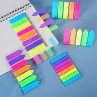 200 Sheets/Pack Color Fluorescence Notes Set Memo Bookmarks Banners Transparent School Office Stationery