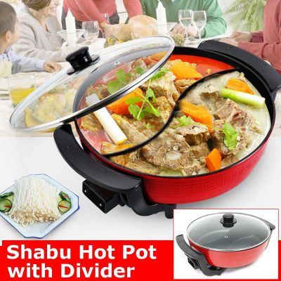 1300W Electric Hot Pot double Soup pots Shabu Cookware 6L Kitchen indoor Smokeless Pots Non Stick Induction Cookers 220V