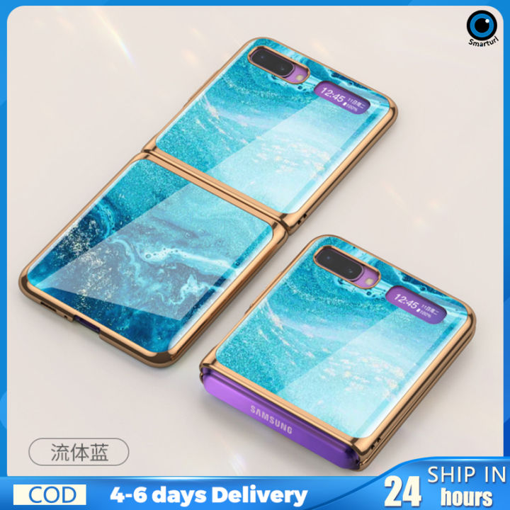 ปลอกผิวป้องกันเคสโทรศัพท์กระจกเทมเปอร์ใช้ได้กับ-galaxy-z-เคสโทรศัพท์โทรศัพท์มือถือพับได้พับได้