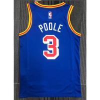 เสื้อคุณภาพสูง 【JAN】 Hot Sale【hot pressed】2022 new NBA jersey Golden State Warriors 3 POOLE retro blue 75th anniversary basketball jersey