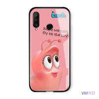 UCUC คสมือถือ เคสโทรศัพท์ เคส Vivo Y15 Y12ปลอกVivo Y17 Luxury 3Dตลกการ์ตูนเกาหลีLarvaปลอกสีแดงสีชมพูกระจกเทมเปอร์กรณี