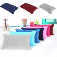 Travel Bed Square Flocking Cushion Inflatable Air Pillow Hiking Camping Rest