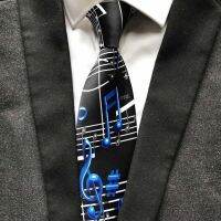 New Designer Music Notation Tie Fashion Men Artist Musician Necktie for Concert Musical Theme Party