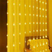 3x2M/3x3M Solar Powered LED Waterfall Fairy Lights Outdoor Christmas Window Curtain Icicle Light Meteor Shower Rain Light