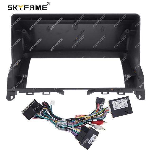 skyfame-car-frame-fascia-adapter-canbus-box-for-decoder-benz-c-class-c180-c200-w204-s204-android-radio-dash-fitting-panel-kit