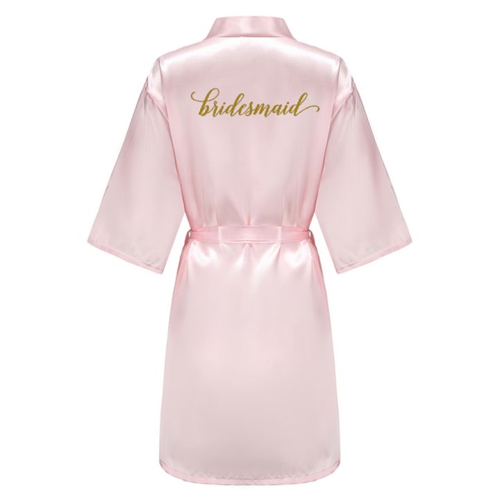 xiaoli-clothing-ชุดคลุมอาบน้ำเพื่อนเจ้าสาวสำหรับงานแต่งงานพร้อมตัวอักษรสีทองชุดผ้าซาตินสีชมพูสำหรับผู้หญิง-s-4xl-ชุดคลุมอาบน้ำชุดกิโมโน