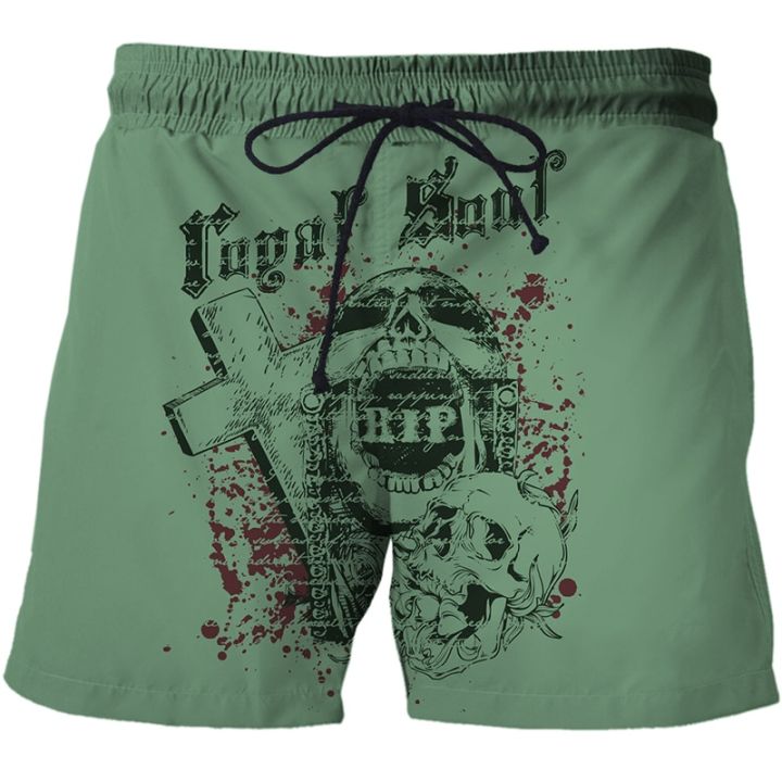 2023-new-mans-beach-shorts-new-casual-sports-pants-european-and-american-skull-pattern-3d-printed-man-short-male-board-shorts