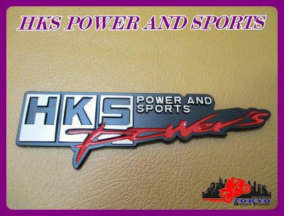 "HKS POWER" AND SPORTS TEXT PLATE "SILVER" &amp; "BLACK" &amp; "RED" STICKER (1 PC.) // แผ่นข้อความ HKS POWER AND SPORTS สินค้าคุณภาพดี
