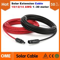 【YF】 Free Shipping 1 Pair Solar Panel Cable Copper Wire 6 4 2.5 mm² 10 12 14 AWG Black and Red with PV Wires Connectors