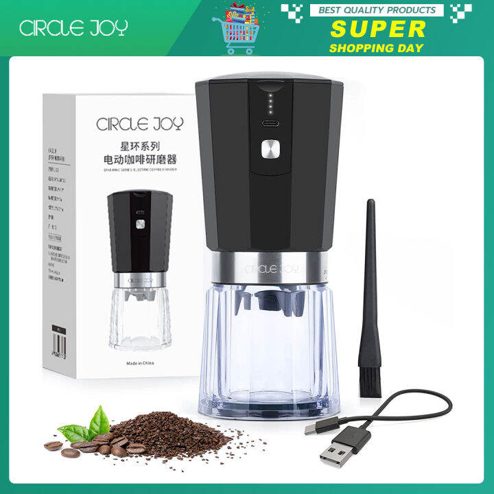 Circle Joy Electric Coffee Grinder Stepless Thickness Adjustment
