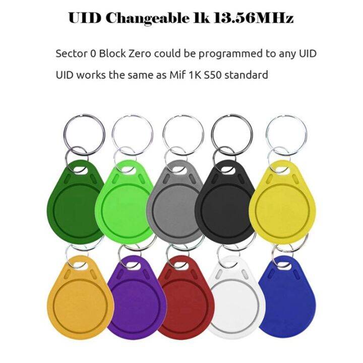 100pcs-uid-13-56mhz-block-0-sector-writable-ic-card-clone-changeable-smart-keyfobs-key-tags-1k-s50-rfid-access-control