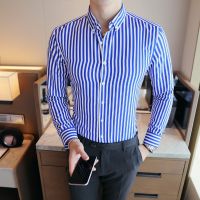 [COD] 2022 year-round big goods mens business slim tough guy style striped long-sleeved large size casual cardigan