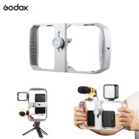 Godox VSS-RO1 Phone Video Rig Handheld Phone Stabilizer Grip Smartphone Cage with Cold Shoe Mounts 1/4" Screw Holes For Iphone