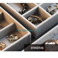 bdfszer 012A Three-layer flocking jewelry box earrings earrings bracelet jewelry storage box jewelry box ring jewelry storage