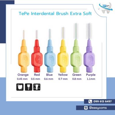 แปรงซอกฟัน TePe interdental Brush Extra Soft 6 ชิ้น / แพ็ค