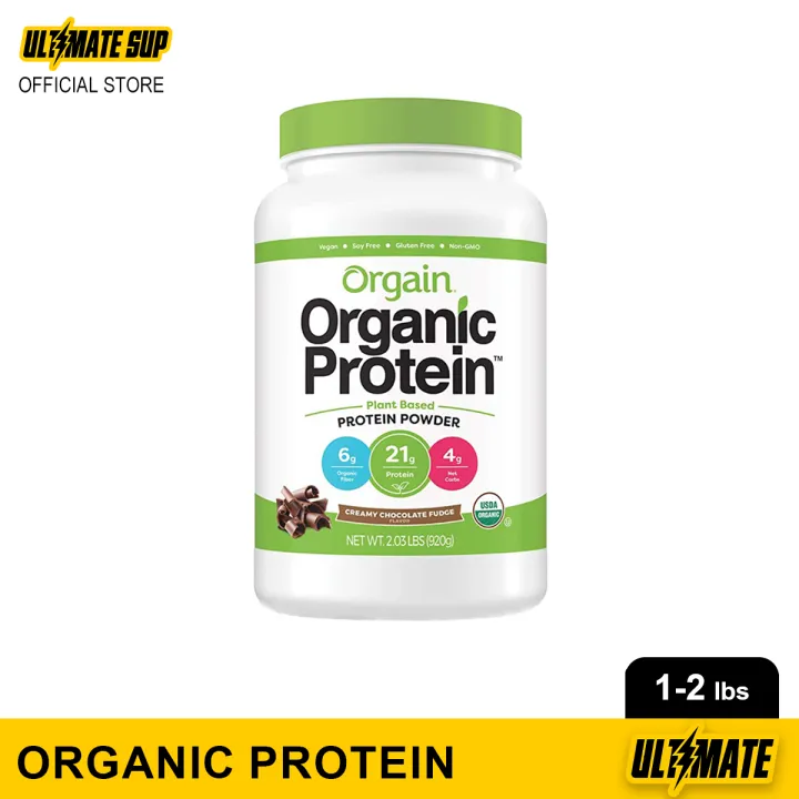 Orgain Organic Plant Based Protein Powder, Vegan, Low Net Carbs, Non Dairy, Gluten Free, Lactose Free, No Sugar Added, Soy Free, Kosher, Non-GMO, 1.02 - 2.03lbs