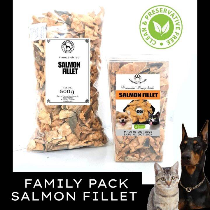 FAMILY PACK PURE FREEZE DRIED NATURAL SALMON FILLET FOR CATS AND DOGS
