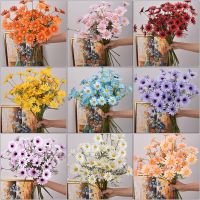 5 Head Artificial Silk Daisy Flower Plastic Daisy Bouquet Wedding Party Decoration Home DIY Flower Arrangement Coffee Shop Decor