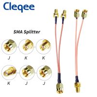 Cleqee SMA Male to 2X Female/ SMA Female to 2X Male Connector Splitter Combiner RG316 Pigtail RF Extension Cable for Home Phone