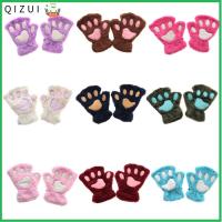 QIZUI 14Colors สาว ปุย อบอุ่น น่ารัก ถุงมือ ไร้นิ้ว อุ้งเท้าหมี ตุ๊กตา