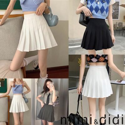 COD DSFGRETGRYTWE mimi didi 800 กระโปรงเทนนิสเอวสูง skirt สีพื้น สั้นเหนือเข่า มีชับใน กระโปรจีบรอบ น่ารัก