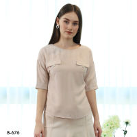 VERONIQA Blouse AM-B676 by AMILA Cotton พีชกิน แขนสั้น FS20230619