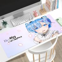 อะนิเมะ Rem Re Zero แผ่นรองเมาส์เกมเมอร์ XL แผ่นรองเมาส์สำหรับบ้านขนาดใหญ่ XXL Playmat พรมยางธรรมชาติกันลื่นแผ่นรองจานแผ่นรองเมาส์แผ่นรองเมาส์ตั้งโต๊ะ