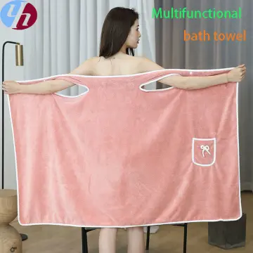 Thicken wearable microfiber bathrobe female bathroom adult soft bath towel  home textile bathroom sauna bath towel bathroom