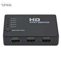 LFYE5L 5ใน1ออก สวิตช์ HDMI 5 IN1 ตัวแปลงวิดีโอ เครื่องขยายสัญญาณ สวิตช์ที่รองรับ HDMI 5พอร์ต ใช้งานง่ายๆ ตัวเลือกแบบเลือก สำหรับ hdtv/loptop/pc // โปรเจคเตอร์/กล้องวิดีโอ/คอนโซลเกม