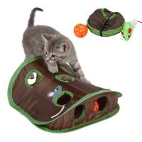 TEXCute Pet Cat Interactive Hide Seek Game 9 Holes Tunnel Mouse Hunt Intelligence Toy Pet Hidden Hole Kitten Foldable Toys