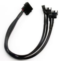 1ถึง4ทาง Y Splitter Sleeve ประเภท4 Pin Molex ตัวผู้ไปยัง2X3 Pin / 4 Pin Pwm หัวต่อตัวผู้พัดลมต่อสายอะแดปเตอร์30ซม. Blac