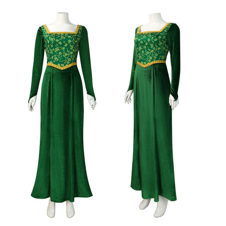 Princess Shrek Fiona Cosplay Clothing Princess Fiona Green Dress cos ...