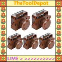 TheToolDepot 5ชิ้นรถคาราวานอาร์วีล็อคแบบกดรถแคมป์มอเตอร์เรือลิ้นชักตู้เอกสารบ้านล็อคปุ่มสำหรับล็อคฮาร์ดแวร์ประตูอุปกรณ์เหล็กเครื่องตกแต่งบ้าน