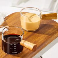 hotx【DT】 Heat-resisting Glass Espresso Measuring Cup Jug Mixer With Handle Scale Measure Mugs