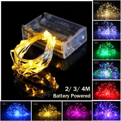Battery Operated Led String Lights Copper Wire Garland Fairy String Light Outdoor Halloween Christmas Party Wedding Lights Decor